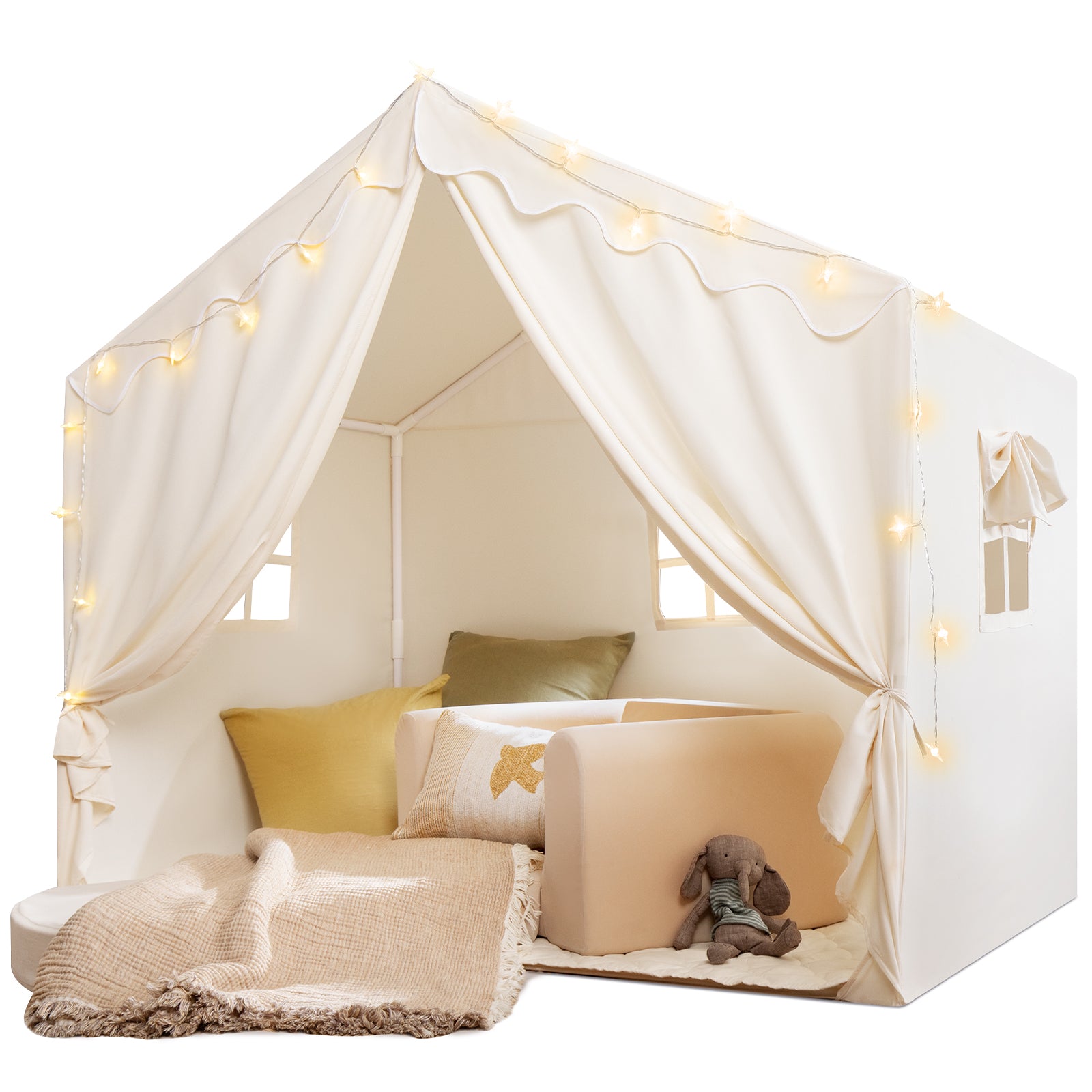 Tiny Land® Kids Tent – Large Cozy Tent with Star Lights