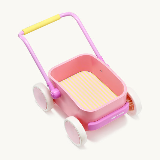 Tiny Land® 3-in-1 Wooden Baby Walker Wagon - Pink