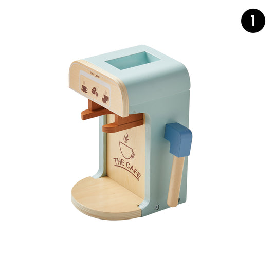 Tiny Land® Play Kitchen Accessories – Children’s Coffee Maker: Wooden Kids Play Coffee Maker Set