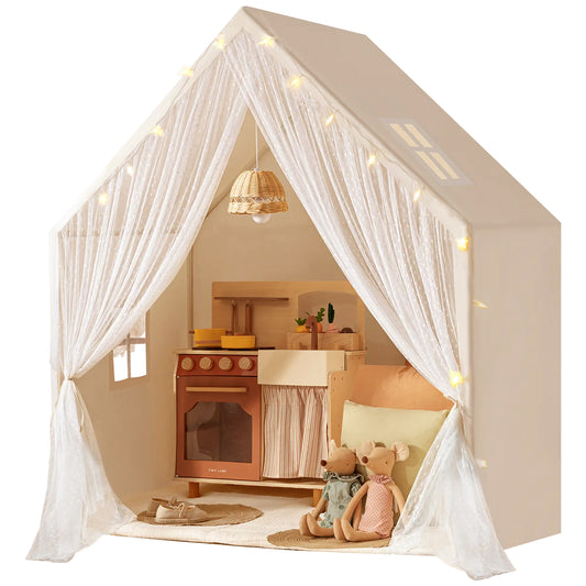 Tiny Land® Kids Tent – Large Cozy Tent with Star Lights