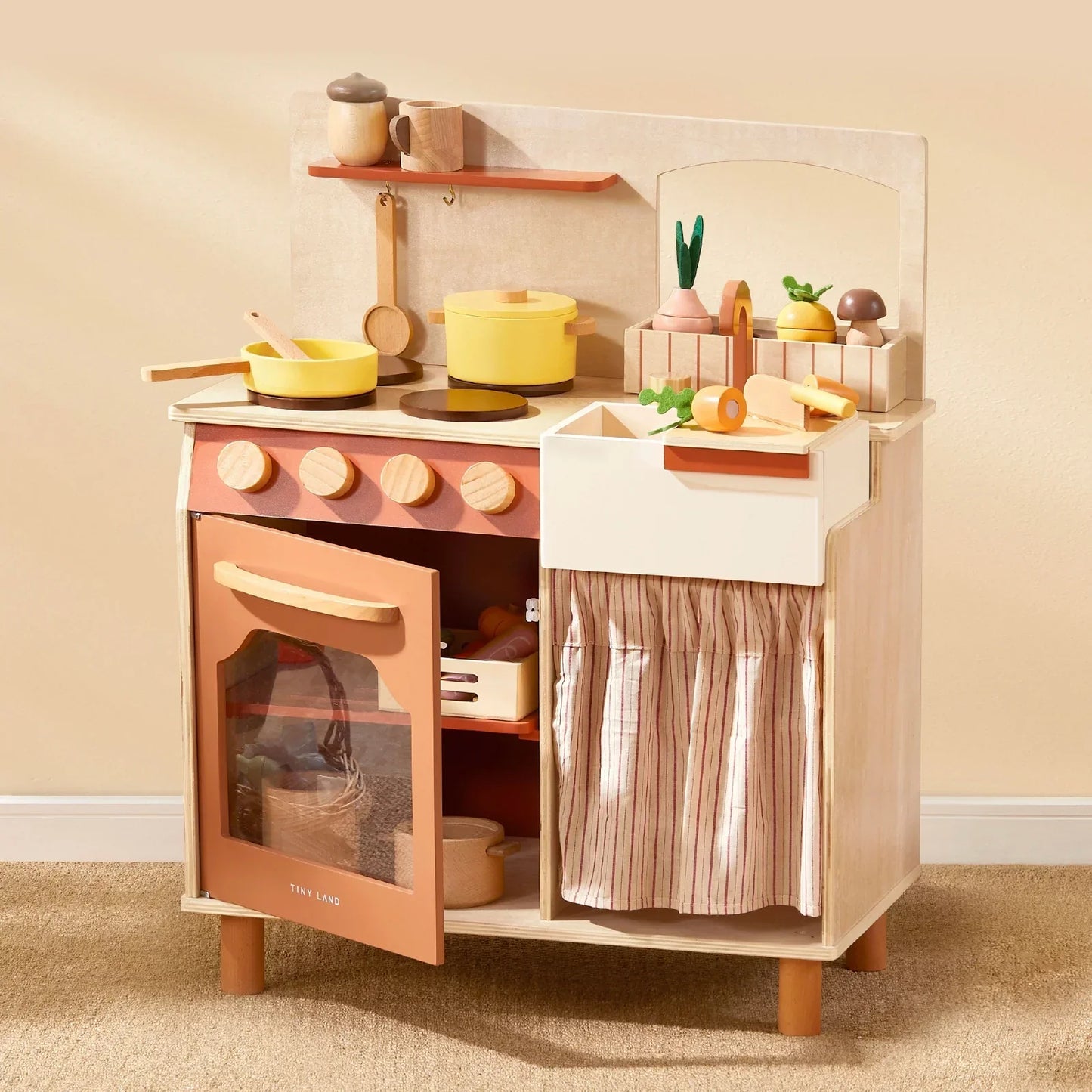 Modern & Versatile Wooden Kids Play Kitchen (SKU: TLTGPK003 Modern & Versatile Wooden Kids Play Kitchen (SKU: TLTGPK003