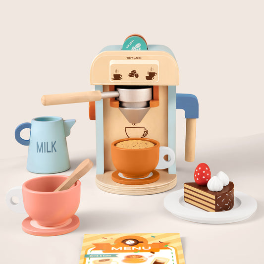 Wooden Kids Play Coffee Maker Set Accessories(WT0009)