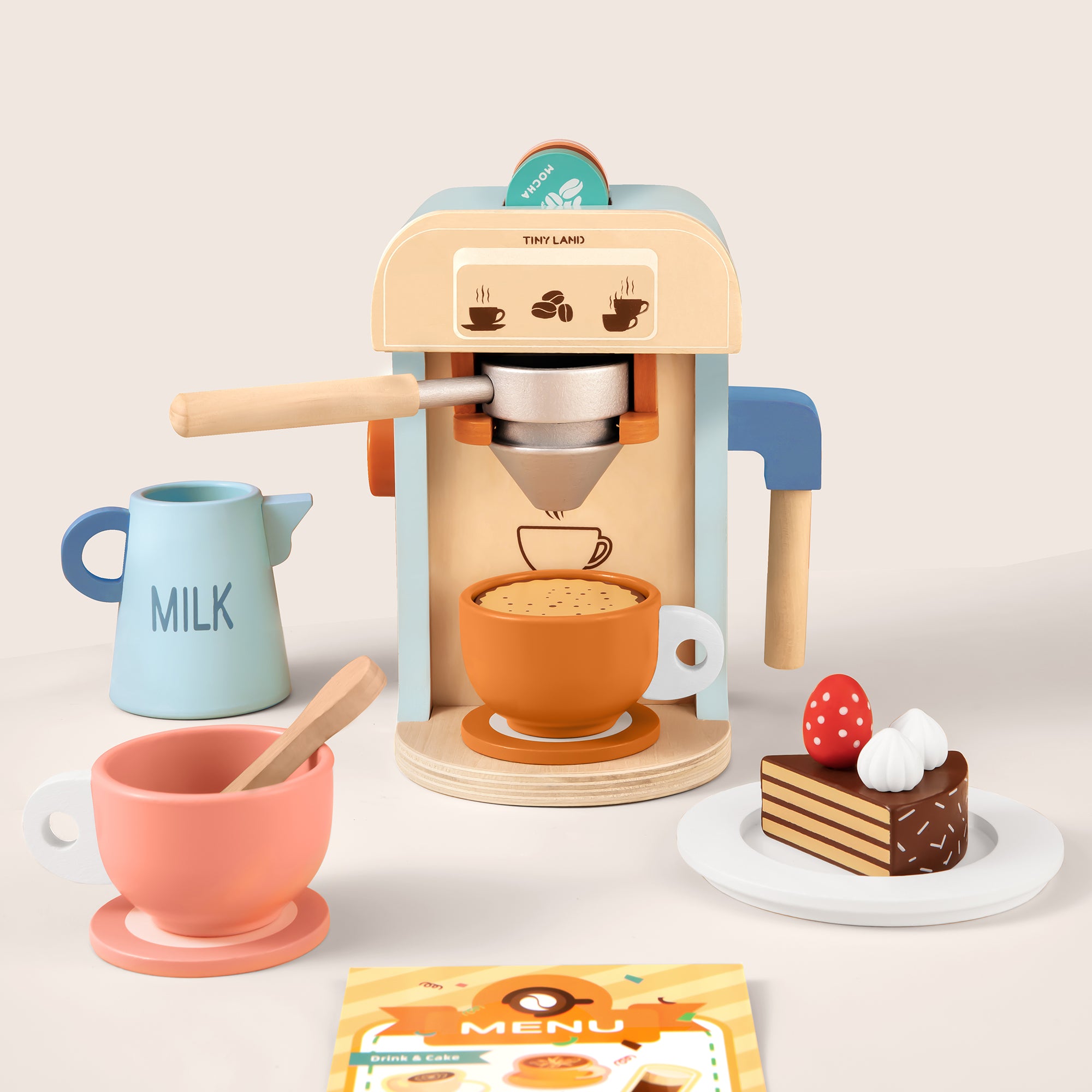 Wooden Kids Play Coffee Maker Set Accessories(WT0009) – Tiny Land