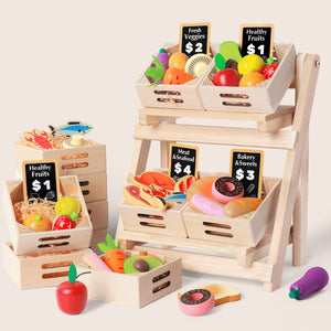 Wooden Play Food For Kitchen with  NO rack Accessories(WT0008)