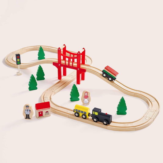 Wooden Train Set 39 Pcs Accessories(SKU:WT0001)